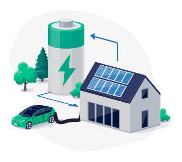 イメージ画像：蓄電池の電気を家庭や産業で使用